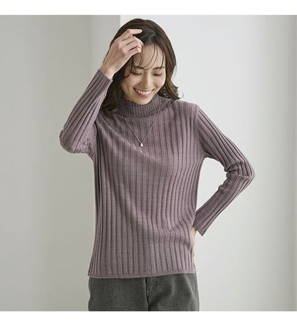 BELLUNA（ベルーナ）の「ウール入りウォッシャブルセーター（ニット・セーター）」｜詳細画像