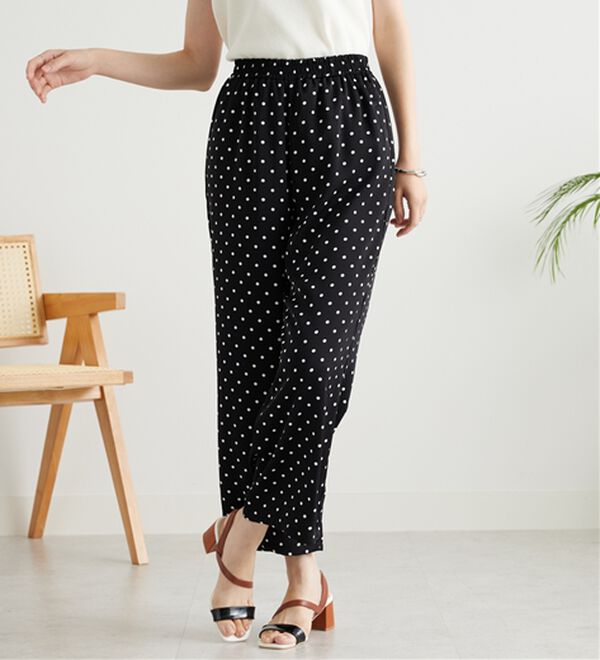 BELLUNA（ベルーナ）の「ヒンヤリ冷感！プリントワイドパンツ（ワイドパンツ・ガウチョ）」｜詳細画像