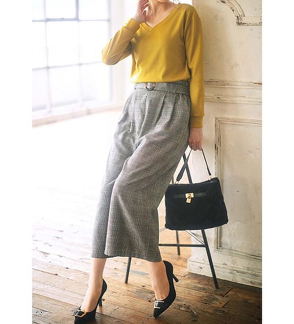 GeeRA（ジーラ）の「ふんわり素材Ｖネックニットソーチュニック（ニット・セーター）」｜詳細画像