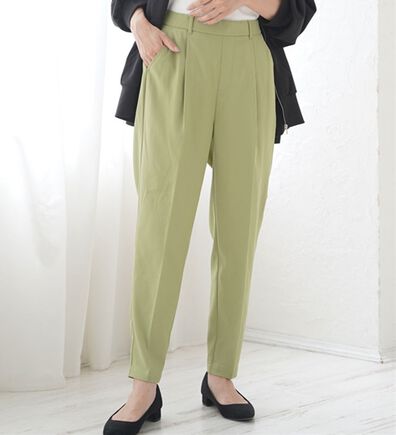 A HAPPY MARILYN（アハッピーマリリン）の「【Ｌ～６Ｌ】＜低身長さん高身長さん対応＞スラっと美脚ストレッチテーパードパンツ（テーパードパンツ）」