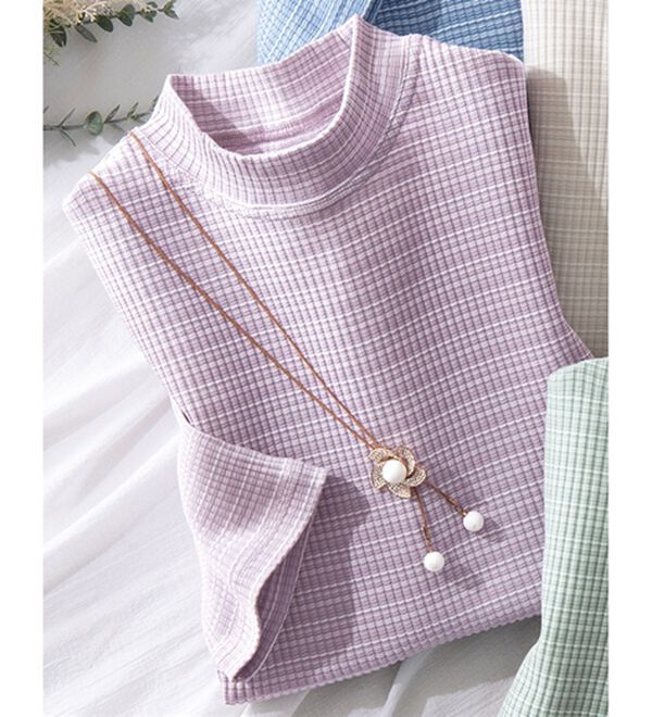 ルフラン（ルフラン）の「日本製テレコボーダープルオーバー（カットソー）」｜パープル