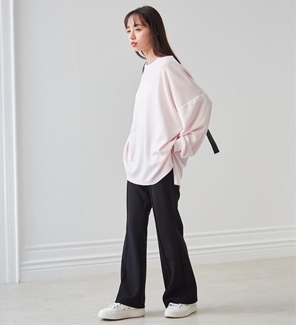 RANAN（ラナン）の「美脚見えツイルフレアーパンツ（フルレングスパンツ）」｜詳細画像