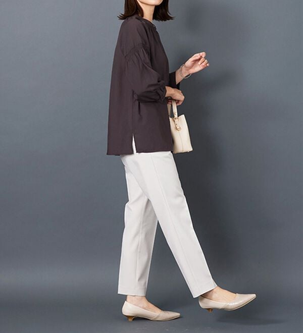 BELLUNA（ベルーナ）の「ビンテージ素材シャーリング使いブラウス（チュニック）」｜詳細画像