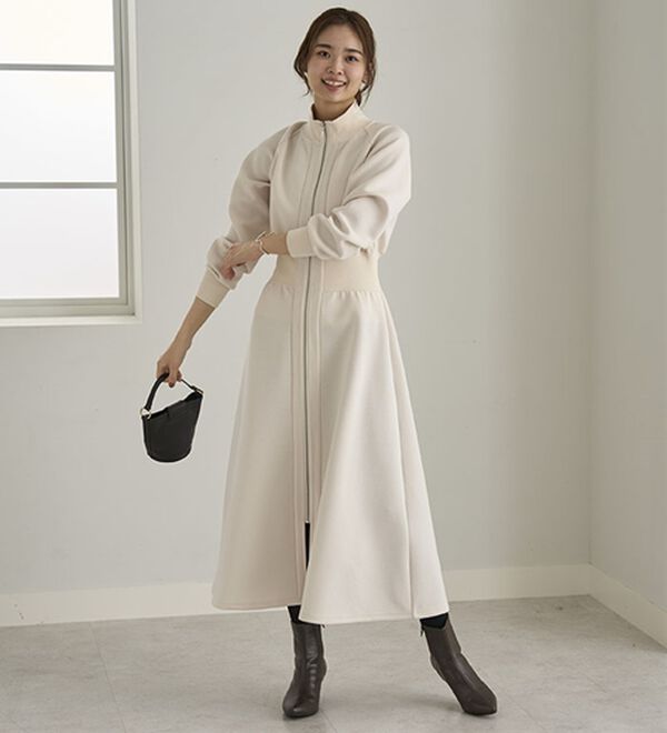 ワンピース（新品） SMART ECO JERSEY】リブ切替ワンピース - ベルーナ【公式】
