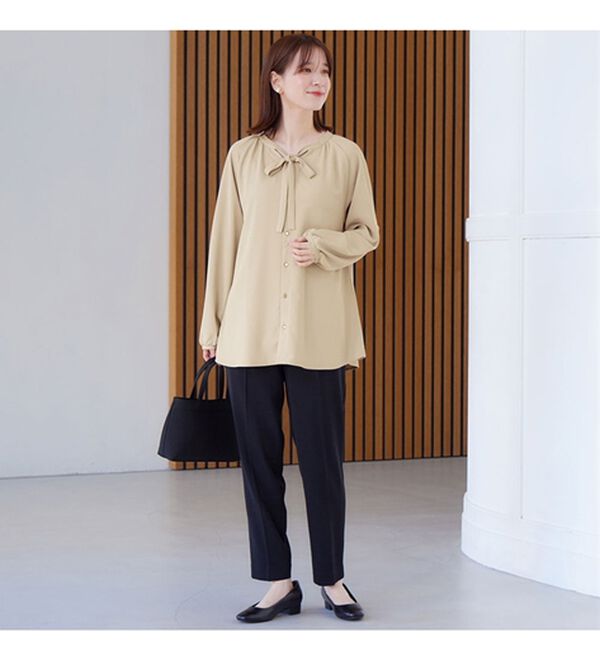 Viola e Viola（ヴィオラ エ ヴィオラ）の「【多機能付】細リボンブラウスチュニック（チュニック）」｜詳細画像