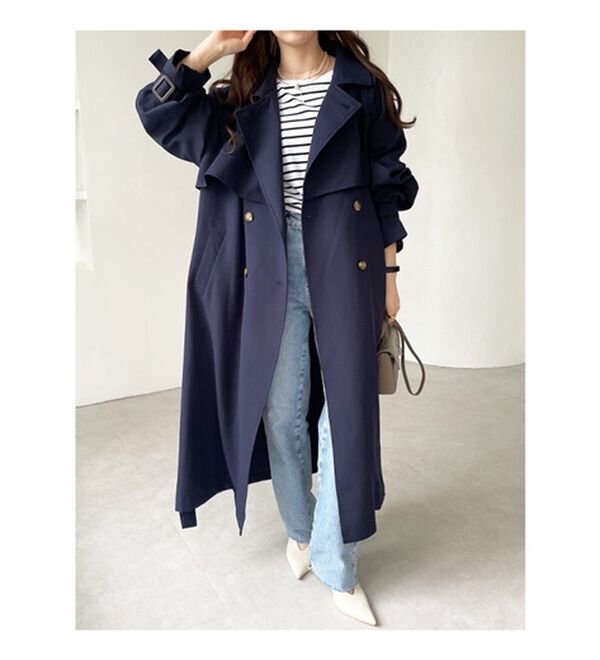 GeeRA（ジーラ）の「『ドラマ着用商品』上品オーバーサイズトレンチコート（ロングコート）」｜詳細画像