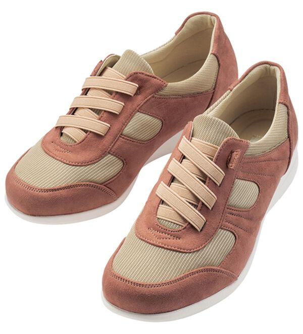 ルフラン（ルフラン）の「あとりえＯＫＡＤＡ　５Ｅ軽量甲ゴムスニーカー（スニーカー）」｜ピンクベージュ