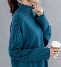 BELLUNA（ベルーナ）の「トレーナーがカジュアルすぎる方に！洗えるリブハイネックニット（ニット・セーター）」
