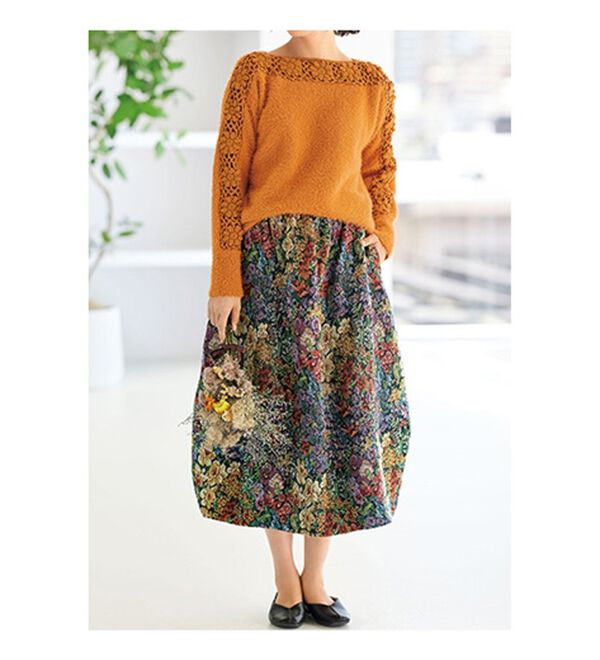 BELLUNA（ベルーナ）の「クラシカル花ジャカードコクーンスカート（ロングスカート）」｜詳細画像