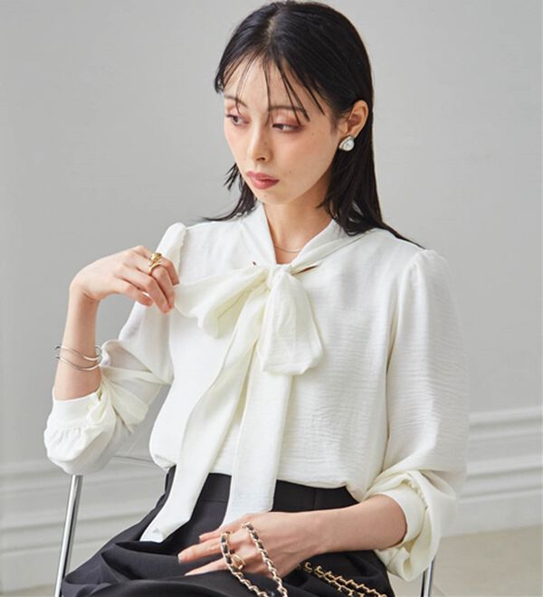 RANAN（ラナン）の「ボウタイリボンブラウス（ブラウス）」｜詳細画像