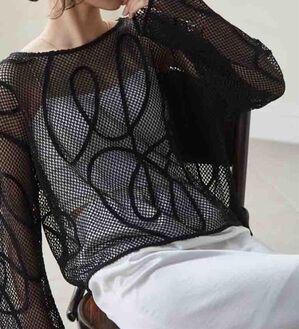 RANAN（ラナン）の「コード刺繍シアーメッシュTシャツ（カットソー）」｜詳細画像