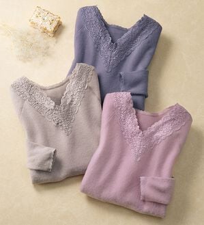 「【３色組】ふわっと暖かウール入りラグランインナー（肌着・インナーウェア）」｜詳細画像