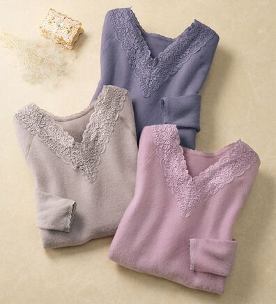 「【３色組】ふわっと暖かウール入りラグランインナー（肌着・インナーウェア）」