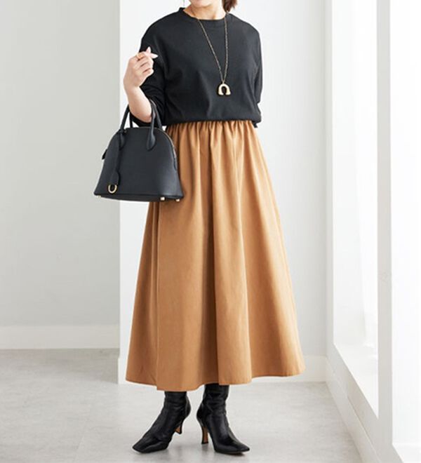 BELLUNA（ベルーナ）の「ドッキングデザインロングワンピース（ドッキングワンピース）」｜詳細画像