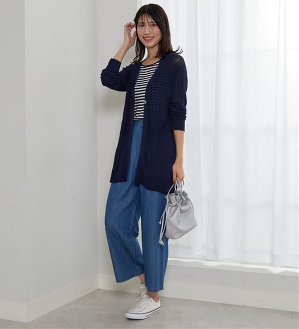 BELLUNA（ベルーナ）の「【店舗・ネット限定】リブ使いボタンデザインカーディガン（ニットカーディガン）」｜詳細画像