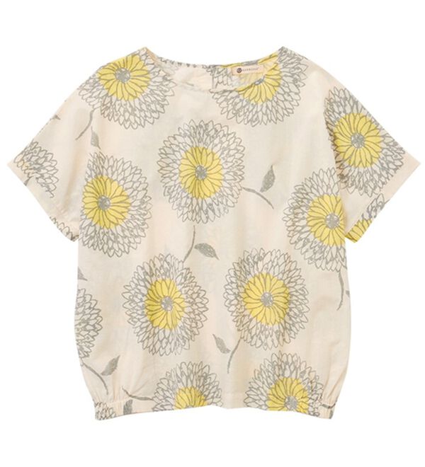 Viola e Viola（ヴィオラ エ ヴィオラ）の「綿１００％大きな花柄の裾ギャザーブラウス（ブラウス）」｜詳細画像