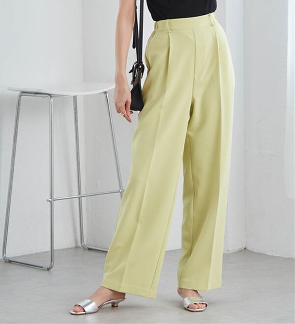 RANAN（ラナン）の「【選べる２丈】機能付！美脚シルエットセンタープレスワイドパンツ（フルレングスパンツ）」｜詳細画像