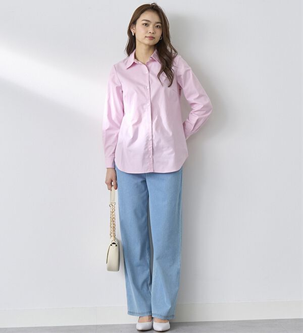 BELLUNA（ベルーナ）の「【選べる裏側】ぐん伸びニットデニムワイドパンツ（フルレングスパンツ）」｜詳細画像