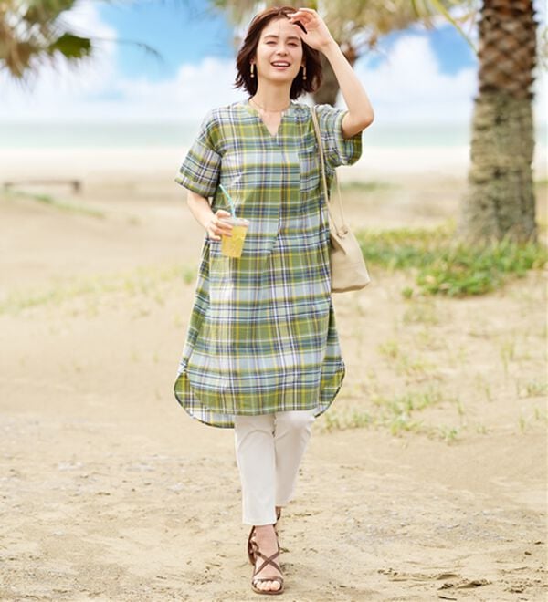 BELLUNA（ベルーナ）の「夏映え！スキッパー衿ワンピース（その他ワンピース）」｜詳細画像
