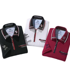 ダンロップ　　ポロシャツ 楽天市場】ライン使いZIPポロシャツ DUNLOP REFINED ダンロップ