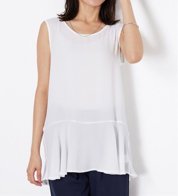 BELLUNA（ベルーナ）の「【2点セット】バックスリットボーダーニットアンサンブル（ニット・セーター）」｜詳細画像