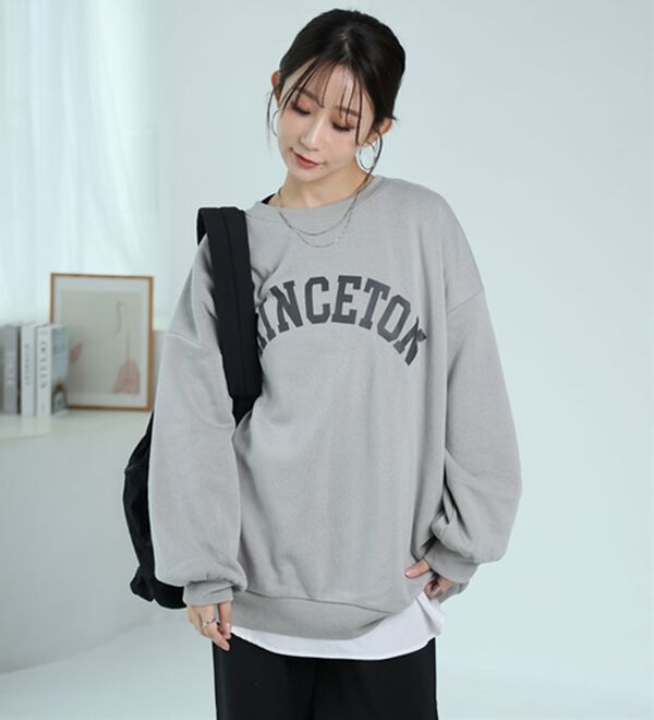 A HAPPY MARILYN（アハッピーマリリン）の「【Ｌ～８Ｌ】【ハピぽか裏起毛】２デザインから選べるロゴトレーナー 毛玉になりにくい（トレーナー・スウェット）」｜詳細画像