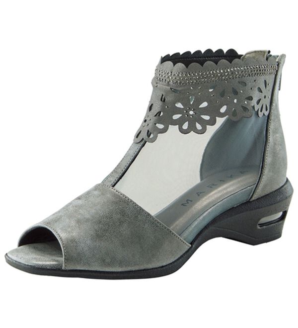 BELLUNA（ベルーナ）の「４Ｅきらめきチュール使いサマーブーツ（ブーツ）」｜グレー