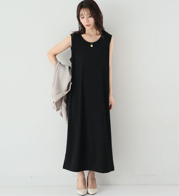 A HAPPY MARILYN（アハッピーマリリン）の「【Ｌ～８Ｌ】【選べる袖丈】さらとろリブワンピース（ロングワンピース）」｜詳細画像