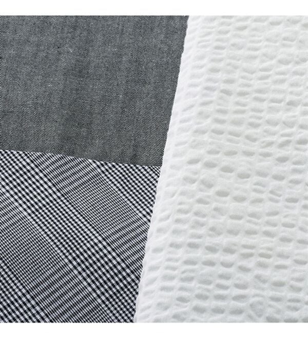 「＜ザ　ショップ　ティーケー＞異素材使いシアサッカー７分袖シャツ（メンズシャツ）」｜詳細画像