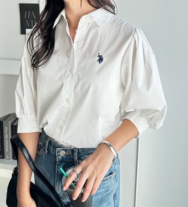 GeeRA（ジーラ）の「【Ｕ．Ｓ．　ＰＯＬＯ　ＡＳＳＮ．】ボリューム袖シャツブラウス（ブラウス）」｜詳細画像