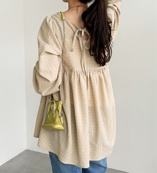 GeeRA（ジーラ）の「前後２ＷＡＹリボンペプラムチュニック（チュニック）」｜詳細画像