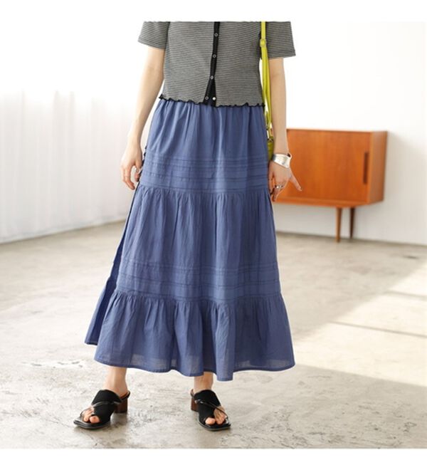 GeeRA（ジーラ）の「タックティアードマキシスカート（ロングスカート）」｜詳細画像