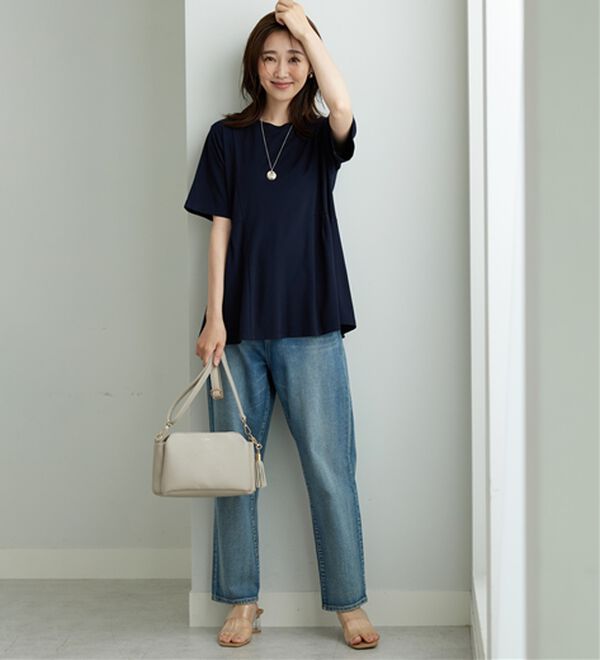 BELLUNA（ベルーナ）の「【接触冷感】ヒンヤリ！サイドタック使いチュニック（チュニック）」｜詳細画像