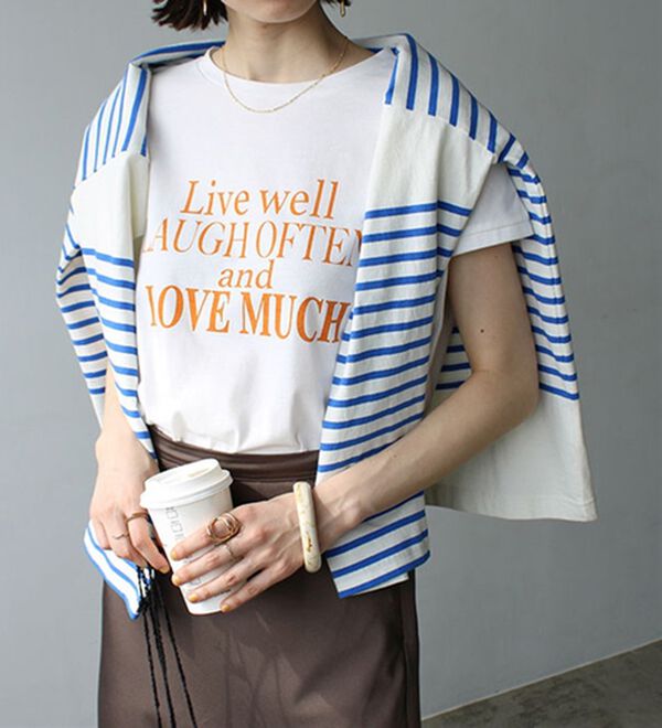 GeeRA（ジーラ）の「フレンチスリーブプリントロゴＴシャツ（Tシャツ）」｜詳細画像