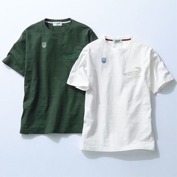 「【２色組】＜クロコダイル＞吸汗速乾ブランドＴシャツ（メンズＴシャツ）」｜2色組