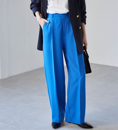 RANAN（ラナン）の「【選べる２丈】機能付！美脚シルエットセンタープレスワイドパンツ（フルレングスパンツ）」