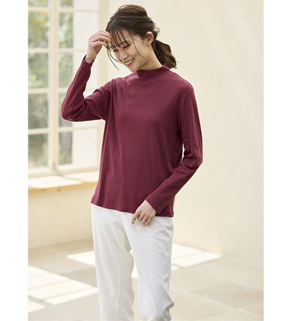 BELLUNA（ベルーナ）の「綿混リブハイネックプルオーバー（カットソー）」｜詳細画像