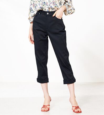 BELLUNA（ベルーナ）の「ヒンヤリ&times;サラリ速乾！綿サテンストレッチ裾リボンクロップドパンツ（クロップドパンツ）」