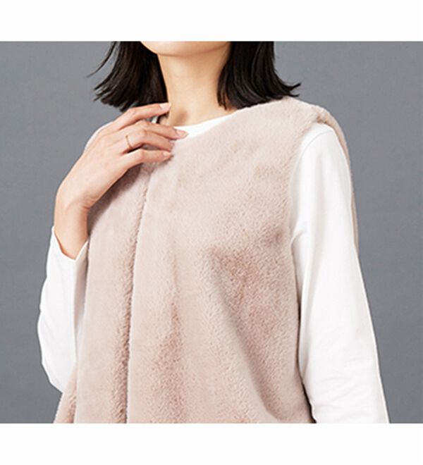 BELLUNA（ベルーナ）の「ホック付もこもこファーベスト（ベスト）」｜詳細画像