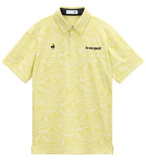 「＜ルコック＞マリンパラソルジャカード半袖シャツ（メンズシャツ）」｜イエロー