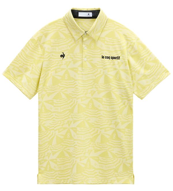 「＜ルコック＞マリンパラソルジャカード半袖シャツ（メンズシャツ）」｜イエロー
