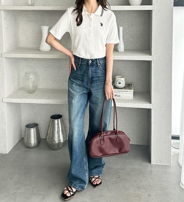 GeeRA（ジーラ）の「【ＵＳ．ＰＯＬＯ．ＡＳＳＮ】ランダムリブポロシャツ（カットソー）」｜詳細画像