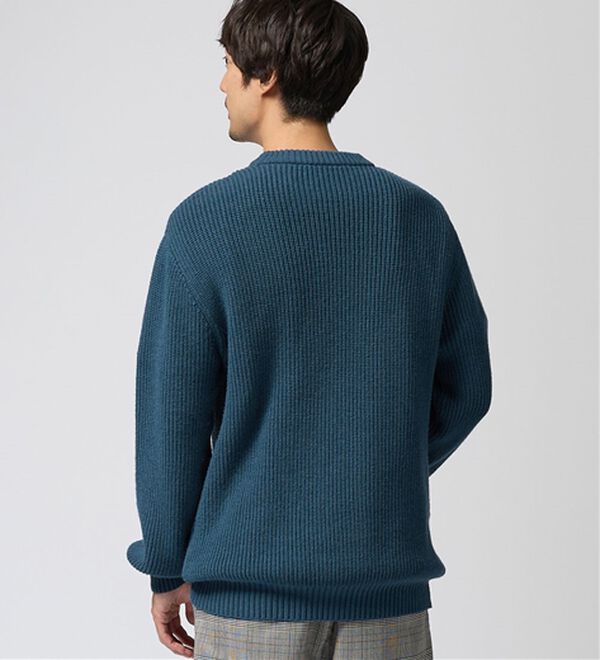 REMEN'S（リメンズ）の「【洗える】やわらかタッチ畦編みクルーネックセーター（メンズニット・セーター）」｜詳細画像
