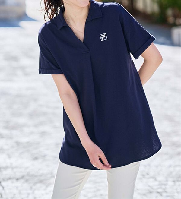 FILA＞吸汗速乾・UV対策 鹿の子チュニックポロシャツ - ベルーナ