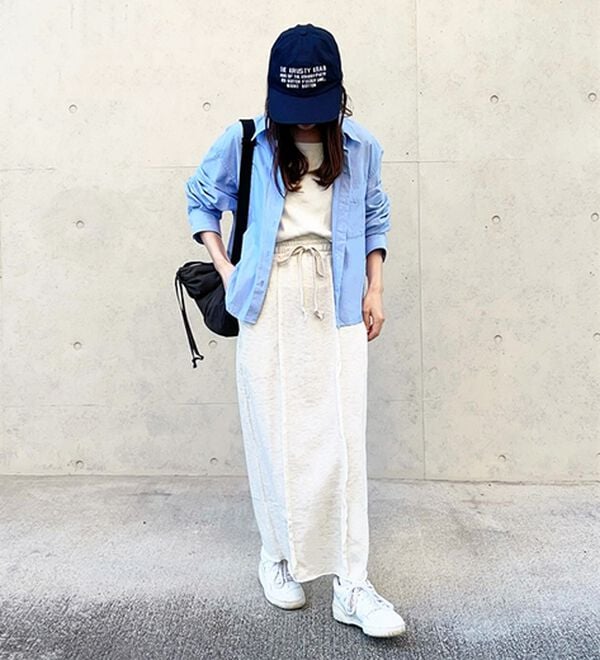 GeeRA（ジーラ）の「すっきり見え！フロントラインスウェットナロースカート（ロングスカート）」｜詳細画像