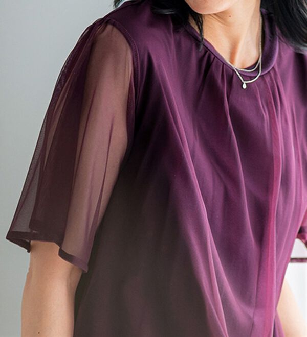 BELLUNA（ベルーナ）の「ふわり涼やか！チュール重ねチュニック（チュニック）」｜詳細画像