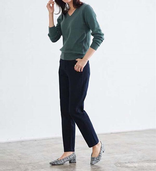 Pierrot（ピエロ）の「【Ｍ～３Ｌ】ストレッチスリムテーパードデニムパンツ（フルレングスパンツ）」｜詳細画像