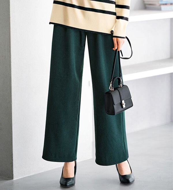 裏ベロアコーデュロイワイドパンツ - ベルーナ【公式】