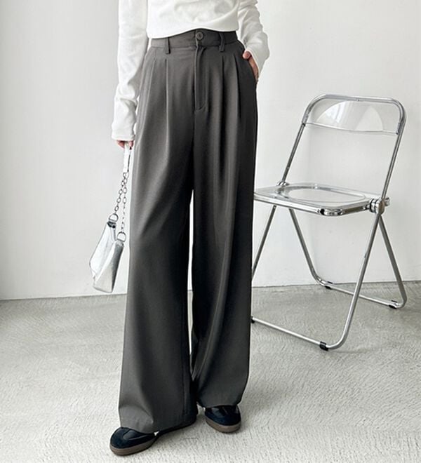 GeeRA（ジーラ）の「着心地抜群！ハイウエストダブルタックワイドパンツ（フルレングスパンツ）」｜詳細画像