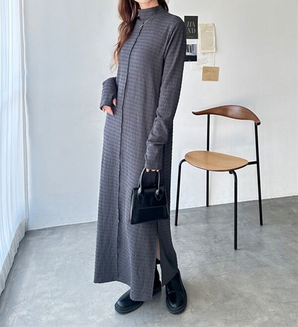 GeeRA（ジーラ）の「全骨格対応！選べるネックジャガードワンピ―ス（カットソーワンピース）」｜詳細画像